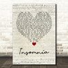 Faithless Insomnia Script Heart Quote Song Lyric Print