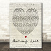 Elvis Presley Burning Love Script Heart Song Lyric Quote Print