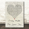 Kiss I Was Made For Lovin' You Script Heart Quote Song Lyric Print