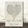 Michael Ruff More Than You'll Ever Know Script Heart Quote Song Lyric Print