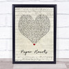 The Vamps Paper Hearts Script Heart Quote Song Lyric Print