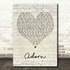 Miguel Adorn Script Heart Song Lyric Quote Print