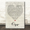 Prince Kiss Script Heart Song Lyric Quote Print