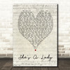Tom Jones She's A Lady Script Heart Song Lyric Quote Print
