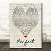 Perfect Ed Sheeran Script Heart Quote Song Lyric Print