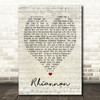 Rhiannon Fleetwood Mac Script Heart Quote Song Lyric Print