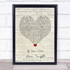 Alexander O'Neal If You Were Here Tonight Script Heart Song Lyric Print