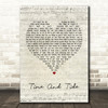 Basia Time And Tide Script Heart Song Lyric Print