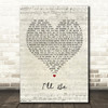 Edwin McCain I'll Be Script Heart Song Lyric Print