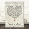Emily Hearn Found a Heart Script Heart Song Lyric Print