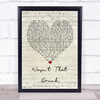 Josh Abbott Band Wasn't That Drunk Script Heart Song Lyric Print