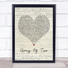 Josh Doyle Army Of Two Script Heart Song Lyric Print