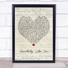 Keith Urban Somebody Like You Script Heart Song Lyric Print