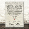 Kenny Chesney You Had Me From Hello Script Heart Song Lyric Print