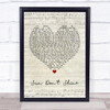 Klangkarussell Sonnentanz ft. Will Heard Sun Don't Shine Script Heart Song Lyric Print