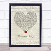 Michael Buble Forever Now Script Heart Song Lyric Print