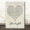 Muse Starlight Script Heart Song Lyric Print