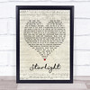 Muse Starlight Script Heart Song Lyric Print