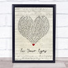 Peter Gabriel In Your Eyes Script Heart Song Lyric Print