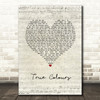 Phil Collins True Colours Script Heart Song Lyric Print
