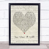 Rod Stewart You Wear It Well Script Heart Song Lyric Print