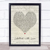 Squeeze Labelled With Love Script Heart Song Lyric Print