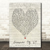 Summer Of '69 Bryan Adams Script Heart Quote Song Lyric Print
