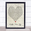 Wake Me Up Ed Sheeran Script Heart Quote Song Lyric Print