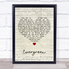 Barbra Streisand Evergreen Script Heart Song Lyric Print