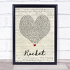 Beyoncé Rocket Script Heart Song Lyric Print