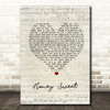 Blossoms Honey Sweet Script Heart Song Lyric Print