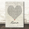 Blue October Home Script Heart Song Lyric Print