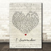 Clare Maguire I surrender Script Heart Song Lyric Print