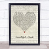 Courteeners Beautiful Head Script Heart Song Lyric Print