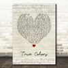 Cyndi Lauper True Colors Script Heart Song Lyric Print