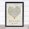 Elton John Don't Go Breaking My Heart Script Heart Song Lyric Print