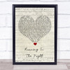 FM84 Running In The Night Script Heart Song Lyric Print