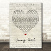 Gary Puckett & The Union Gap Young Girl Script Heart Song Lyric Print
