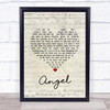 Jack Johnson Angel Script Heart Song Lyric Print