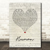 Jon McLaughlin Human Script Heart Song Lyric Print