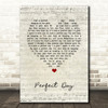 Lou Reed Perfect Day Script Heart Song Lyric Print