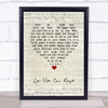 Louis Armstrong La Vie En Rose Script Heart Song Lyric Print