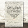 Lucy Spraggan Thanks For Choosing Me Script Heart Song Lyric Print