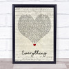 Mary J Blige Everything Script Heart Song Lyric Print