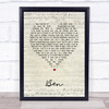 Michael Jackson Ben Script Heart Song Lyric Print