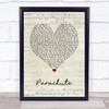 Neck Deep Parachute Script Heart Song Lyric Print