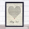 OutKast Hey Ya! Script Heart Song Lyric Print
