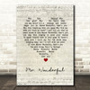Peggy Lee Mr. Wonderful Script Heart Song Lyric Print