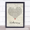 Psyko Punkz Victorious Script Heart Song Lyric Print