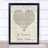 Ronan Keating If Tomorrow Never Comes Script Heart Song Lyric Print